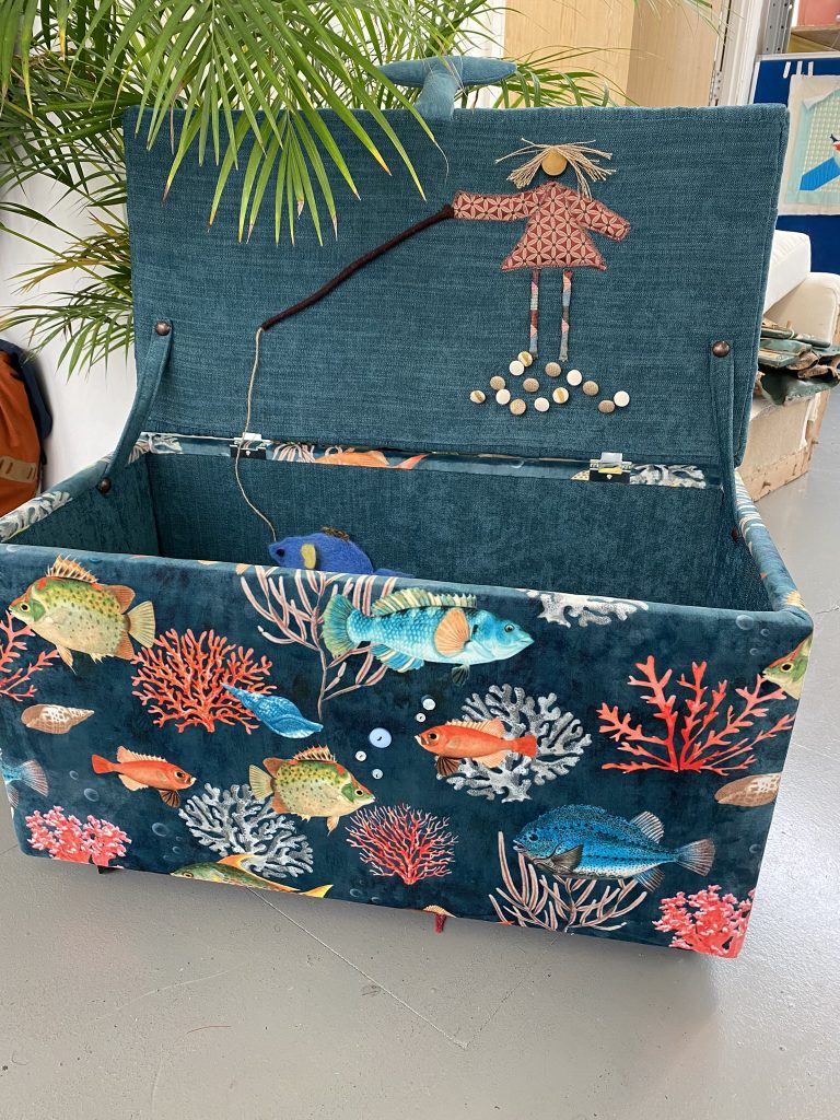 Ottoman toy box lid surprise